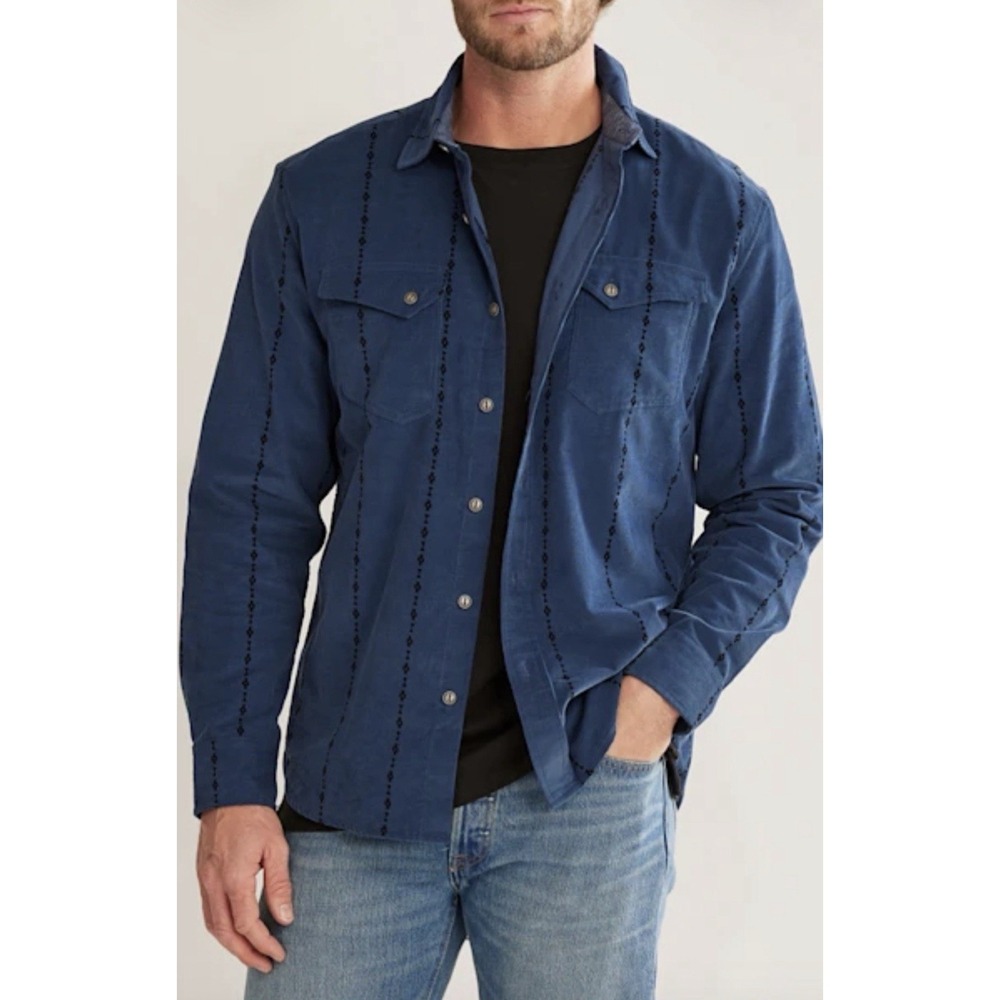 Pendleton Wyatt Shirt Mens Large Blue Button-Front Corduroy Western